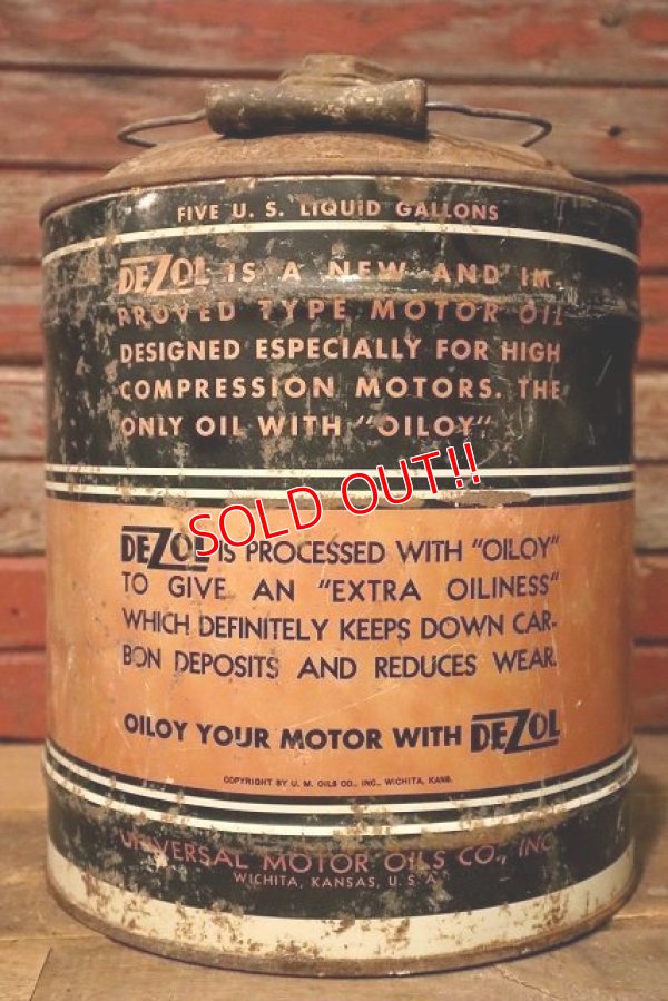 画像3: dp-230503-57 UNIVERSAL OIL CO., INC / DEZOL "OILPY" LUBRICANTS 1950's-1960's 5 U.S. GALLONS CAN