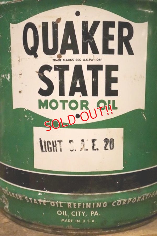 画像2: dp-230503-30 QUAKER STATE / 1940's 5 U.S. GALLONS CAN