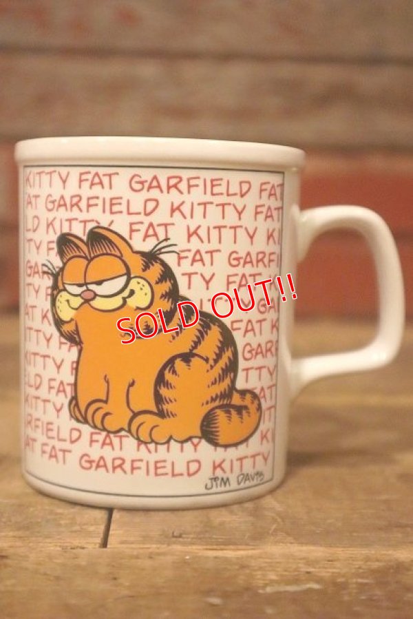 画像1: ct-230503-02 Garfield / ENESCO 1980's Ceramic Mug "Fat Kitty Garfield "