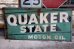 画像1: dp-230401-23 QUAKER STATE MOTOR OIL / 1940's METAL SIGN (1)