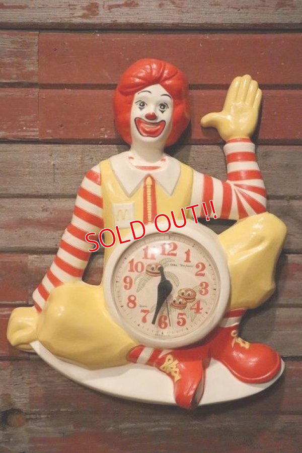 画像1: ct-230601-15 McDonald's / Ronald McDonald 1980's Wall Clock (B)