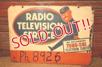 dp-230601-28 TUNG-SOL / RADIO TELEVISION SERVICE 1950's W-side Metal Sign