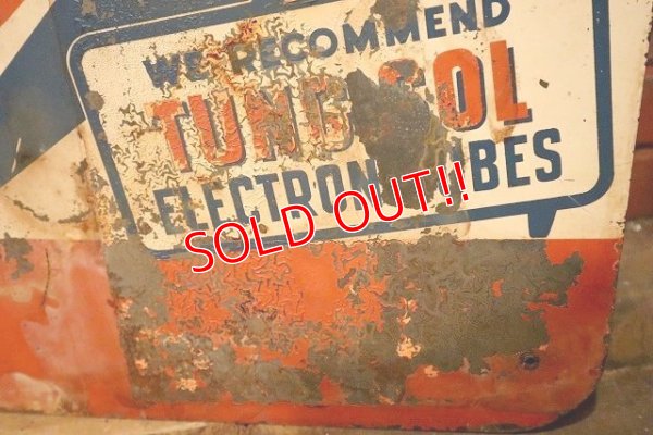 画像8: dp-230601-28 TUNG-SOL / RADIO TELEVISION SERVICE 1950's W-side Metal Sign