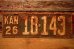 画像1: dp-230601-21 License Plate 1926 KANSAS "18-143" (1)
