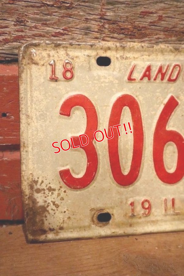 画像3: dp-230601-21 License Plate 1968 ILLINOIS "306 127" Set