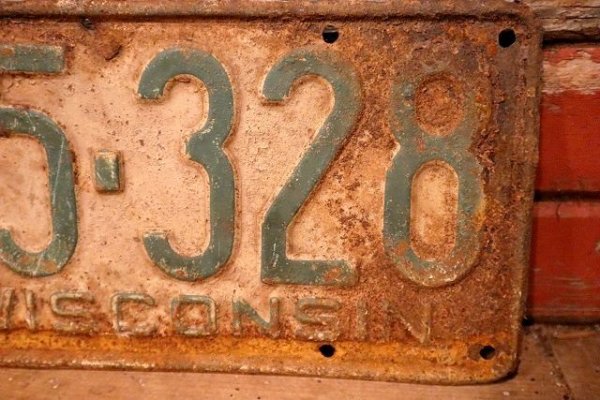 画像3: dp-230601-21 License Plate 1936 WISCONSIN "145-328"