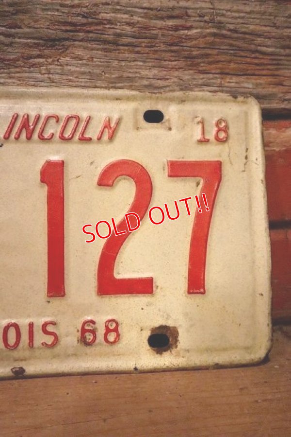 画像6: dp-230601-21 License Plate 1968 ILLINOIS "306 127" Set
