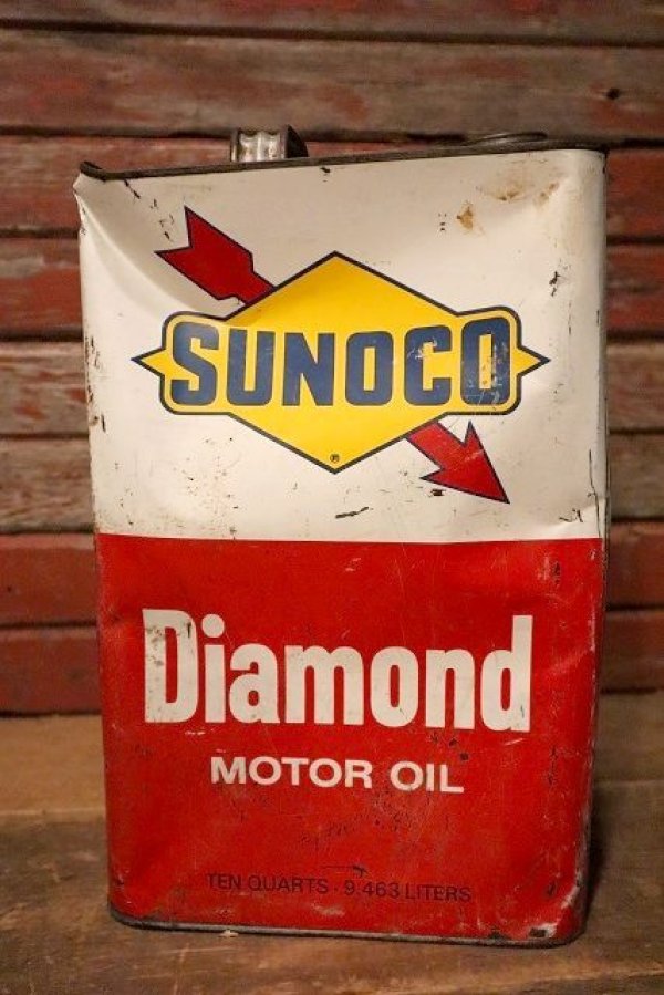 画像1: dp-230601-58 SUNOCO / 1960's 10 Quarts Diamond MOTOR OIL Can