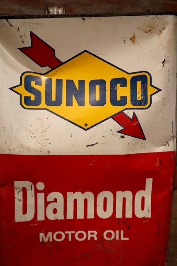 画像2: dp-230601-58 SUNOCO / 1960's 10 Quarts Diamond MOTOR OIL Can