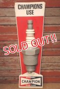 dp-230401-53 CHAMPION SPARK PLUGS / 1970's 3D Plastic Sign