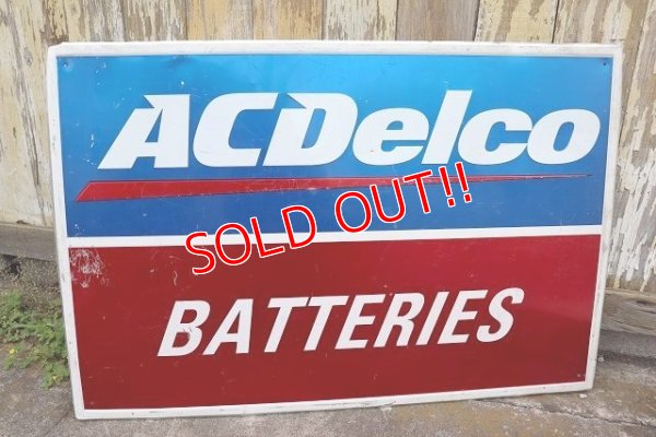 画像1: dp-230608-07 AC Delco / "BATTERIES" Metal Sign