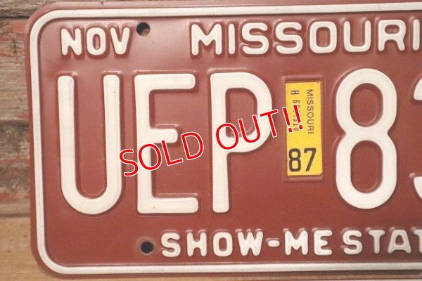 画像2: dp-230601-21 License Plate 1987 MISSOURI "UEP 839" Set