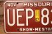画像2: dp-230601-21 License Plate 1987 MISSOURI "UEP 839" Set (2)