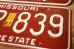 画像3: dp-230601-21 License Plate 1987 MISSOURI "UEP 839" Set (3)