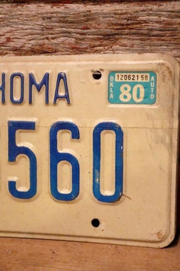 画像3: dp-230601-21 License Plate 1980 OKLAHOMA  "KK-6560"