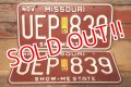 dp-230601-21 License Plate 1987 MISSOURI "UEP 839" Set