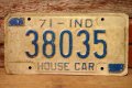 dp-230601-21 License Plate 1971 INDIANA  "38035" 