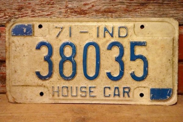 画像1: dp-230601-21 License Plate 1971 INDIANA  "38035" 