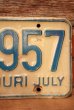 画像3: dp-230601-21 License Plate 1975 MISSOURI  "MZ6-957" (3)