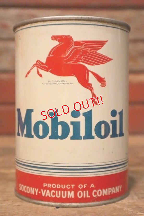 画像1: dp-230724-34 Mobiloil / 1940's One Quart Oil Can