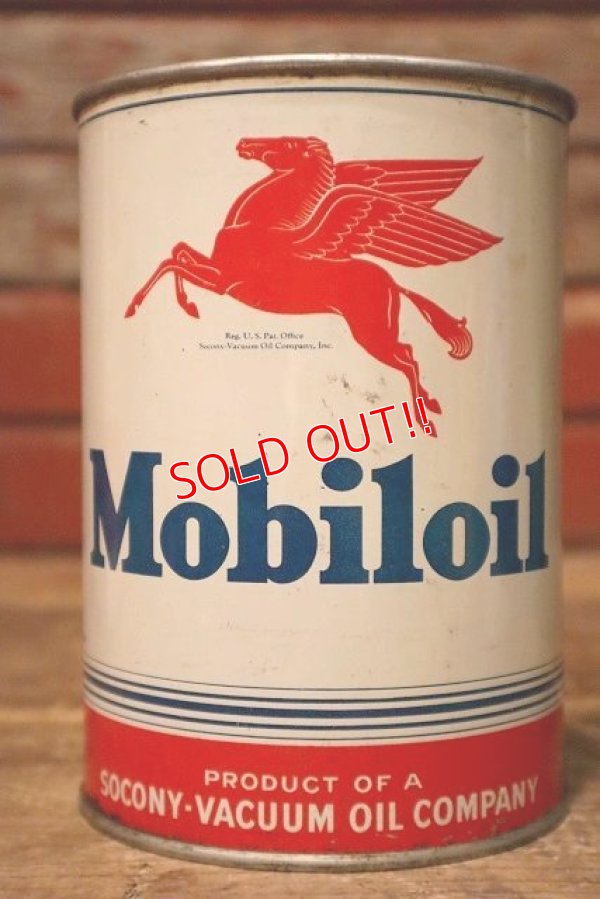 画像2: dp-230724-34 Mobiloil / 1940's One Quart Oil Can