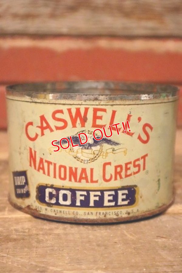 画像2: dp-230724-28 CASWELL'S NATIONAL CREST COFFEE / Vintage Tin Can