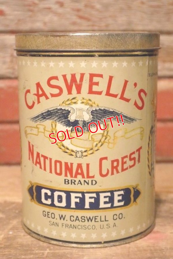 画像1: dp-230724-29 CASWELL'S NATIONAL CREST COFFEE / Vintage Tin Can
