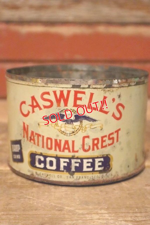 画像1: dp-230724-28 CASWELL'S NATIONAL CREST COFFEE / Vintage Tin Can