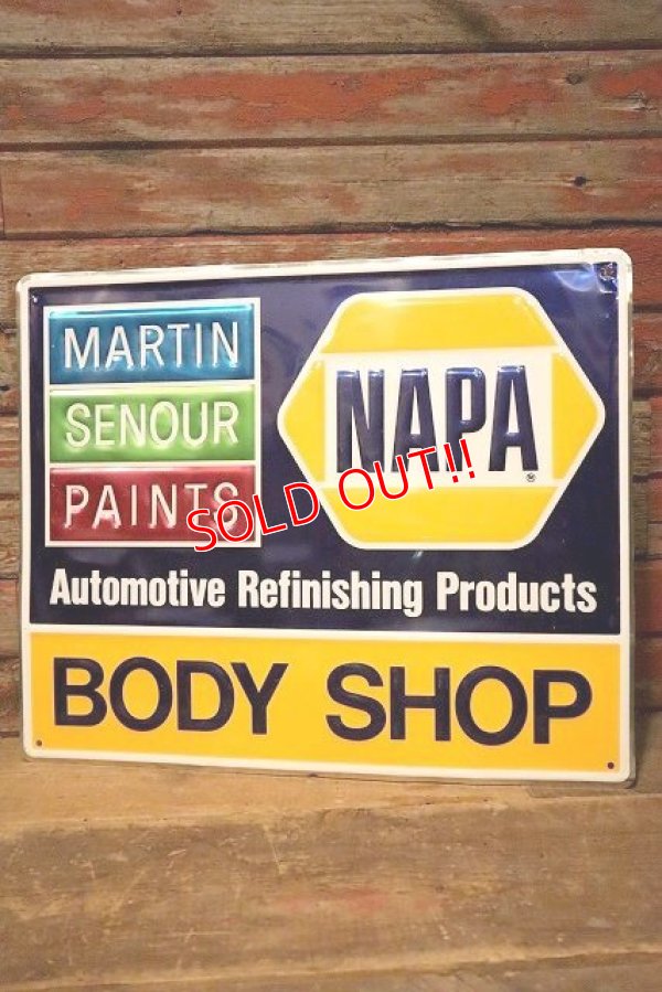 画像1: dp-230724-10 NAPA BODY SHOP / Embossed Metal Sign