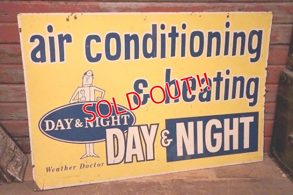 画像1: dp-230701-10 DAY & NIGHT / air conditioner & heating W-side Metal Sign