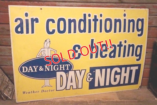 画像6: dp-230701-10 DAY & NIGHT / air conditioner & heating W-side Metal Sign