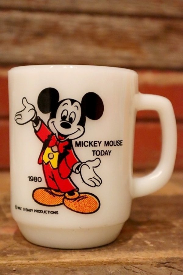 画像1: kt-230809-03 Mickey Mouse / Anchor Hocking 1980's 9oz Mug "Mickey Mouse Today"