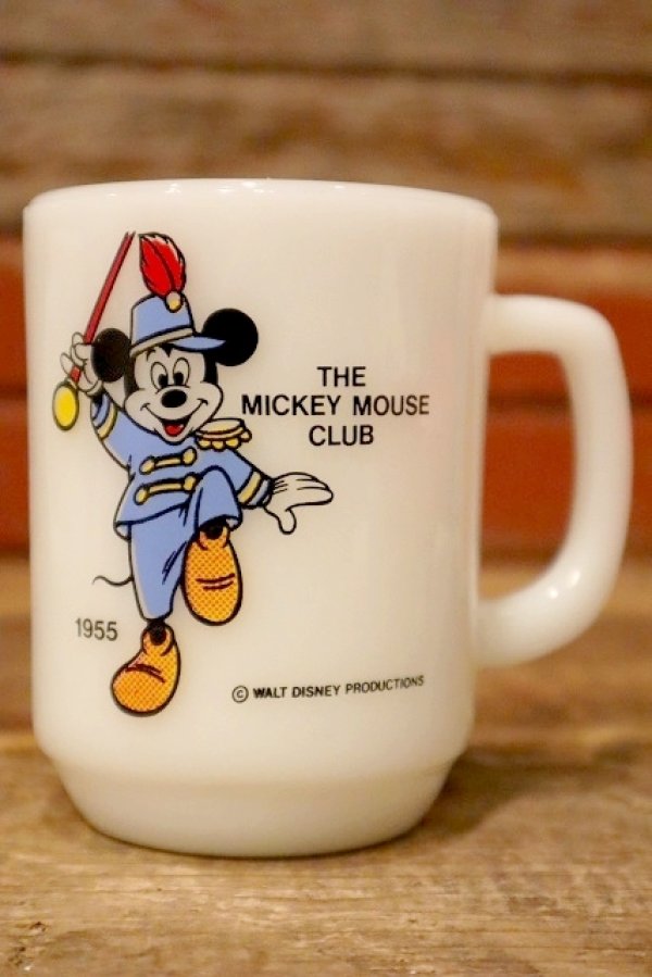 画像1: kt-230809-04 Mickey Mouse / Anchor Hocking 1980's 9oz Mug "Mickey Mouse Club"