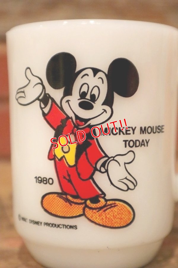 画像2: kt-230809-03 Mickey Mouse / Anchor Hocking 1980's 9oz Mug "Mickey Mouse Today"