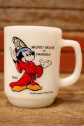 kt-230809-05 Mickey Mouse / Anchor Hocking 1980's 9oz Mug "FANTASIA"