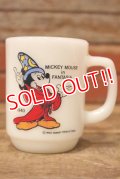 kt-230809-05 Mickey Mouse / Anchor Hocking 1980's 9oz Mug "FANTASIA"