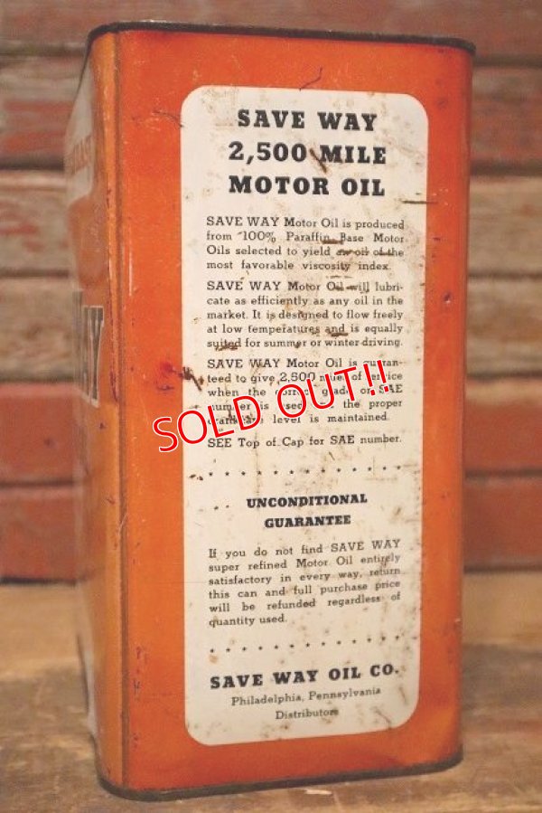 画像5: dp-230809-11 SAVE WAY & MOTOR OIL / Vintage 2 Gallons Can
