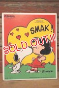 ct-230809-05 Snoopy & Lucy / Playskool 1980's Wood Frame Tray Puzzle "SMAK!"