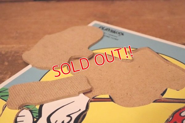 画像5: ct-230809-02 Snoopy & Woodstock / Playskool 1980's Wood Frame Tray Puzzle "Snoopy Come Home"