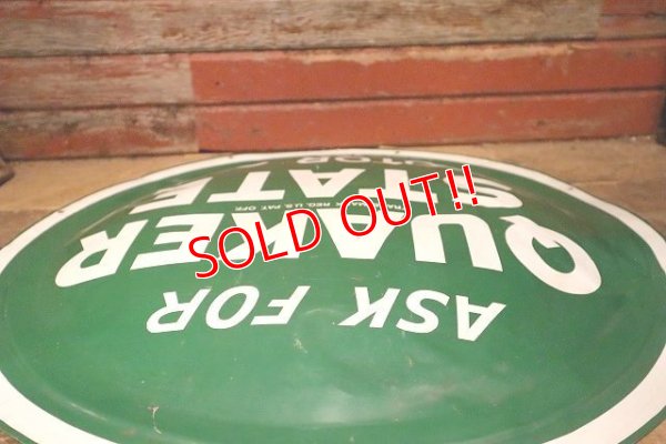 画像7: dp-230724-04 QUAKER STATE MOTOR OIL / 1940's Convex Metal Sign