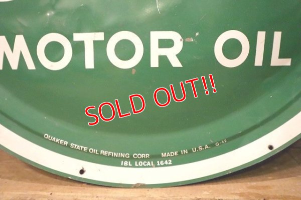 画像4: dp-230724-04 QUAKER STATE MOTOR OIL / 1940's Convex Metal Sign