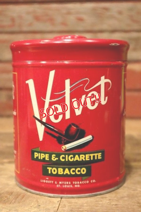 画像1: dp-230601-13 Velvet / 1950's Pipe & Cigarette Tobacco Can