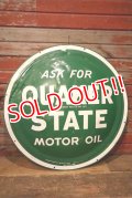 dp-230724-04 QUAKER STATE MOTOR OIL / 1940's Convex Metal Sign