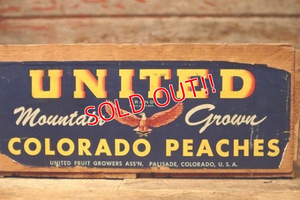 画像2: dp-210601-04 UNITED COLORADO PEACHES / Vintage Wood Box