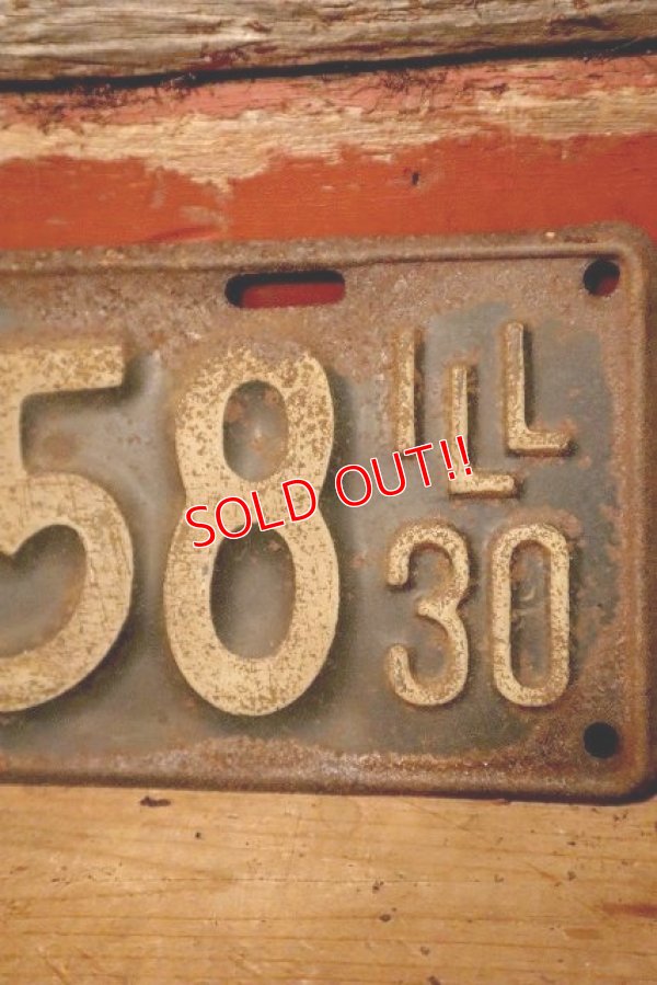 画像3: dp-230601-21 License Plate 1930 ILLINOIS "81-758"