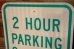 画像2: dp-230901-109 Road Sign / 2 HOUR PARKING 8 AM - 4 PM WEEKDAYS (2)