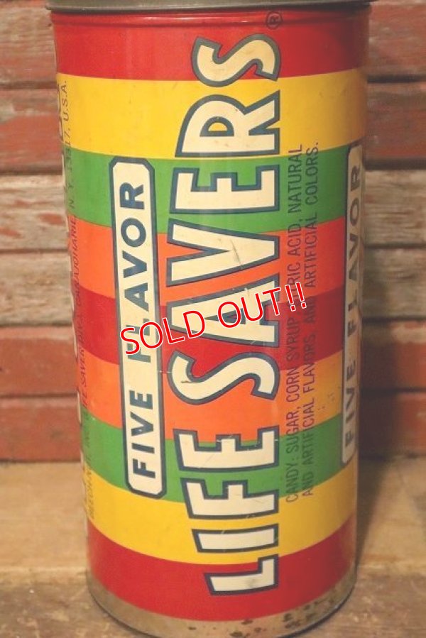 画像2: nt-230907-13 FIVE FLAVOR LIFE SAVERS / 1970's Tin Can Coin Bank