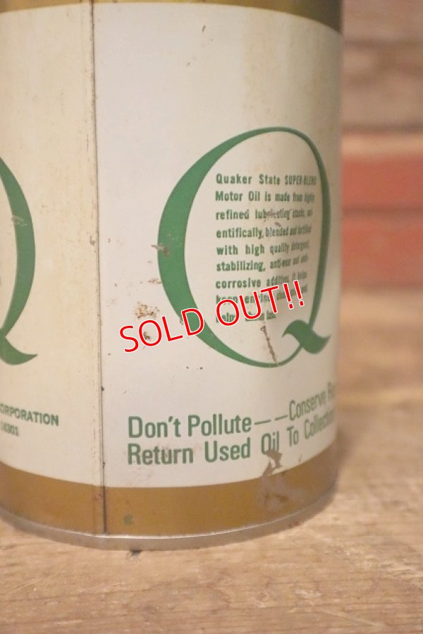 画像5: dp-230901-120 QUAKER STATE / 1970's SUPER BLEND MOTOR OIL One U.S. Quart Can