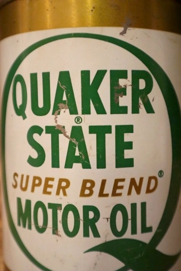 画像2: dp-230901-120 QUAKER STATE / 1970's SUPER BLEND MOTOR OIL One U.S. Quart Can