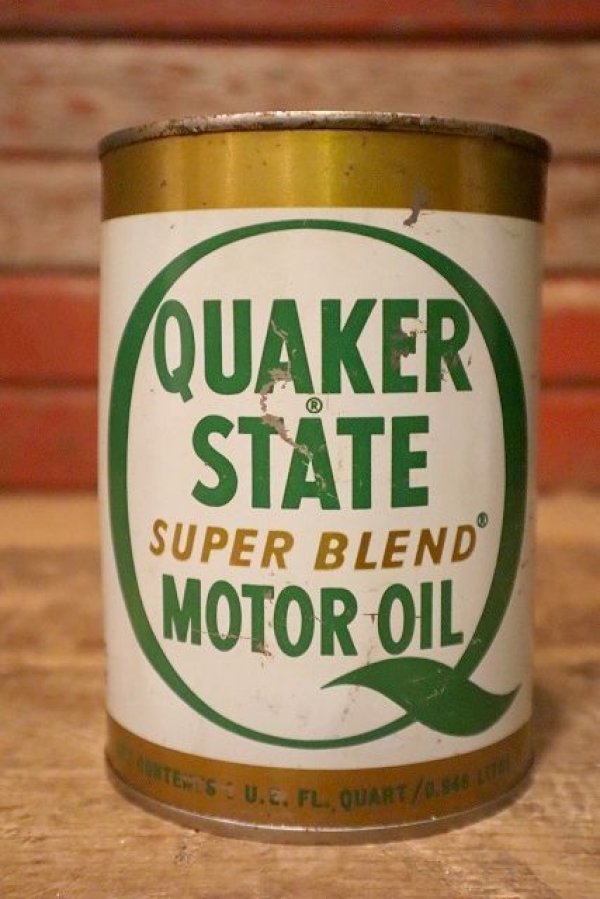 画像1: dp-230901-120 QUAKER STATE / 1970's SUPER BLEND MOTOR OIL One U.S. Quart Can
